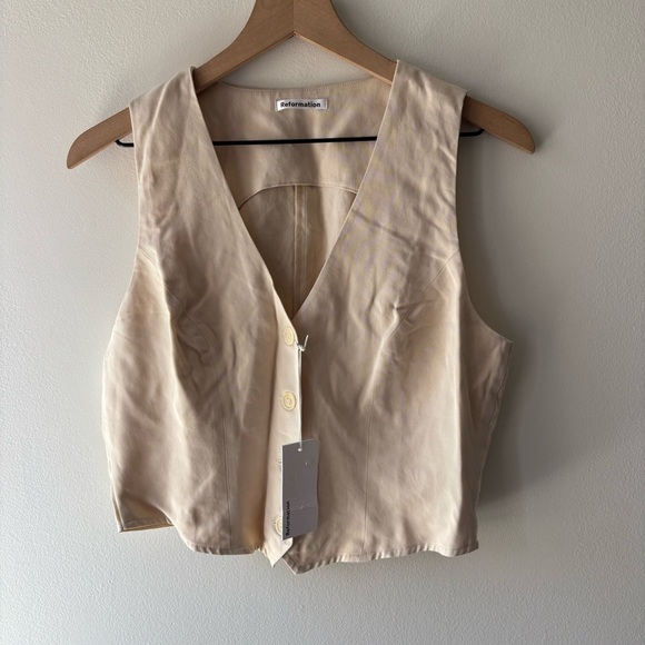 Reformation Devine twill Vest Sz 8 NWT - Picture 1 of 8